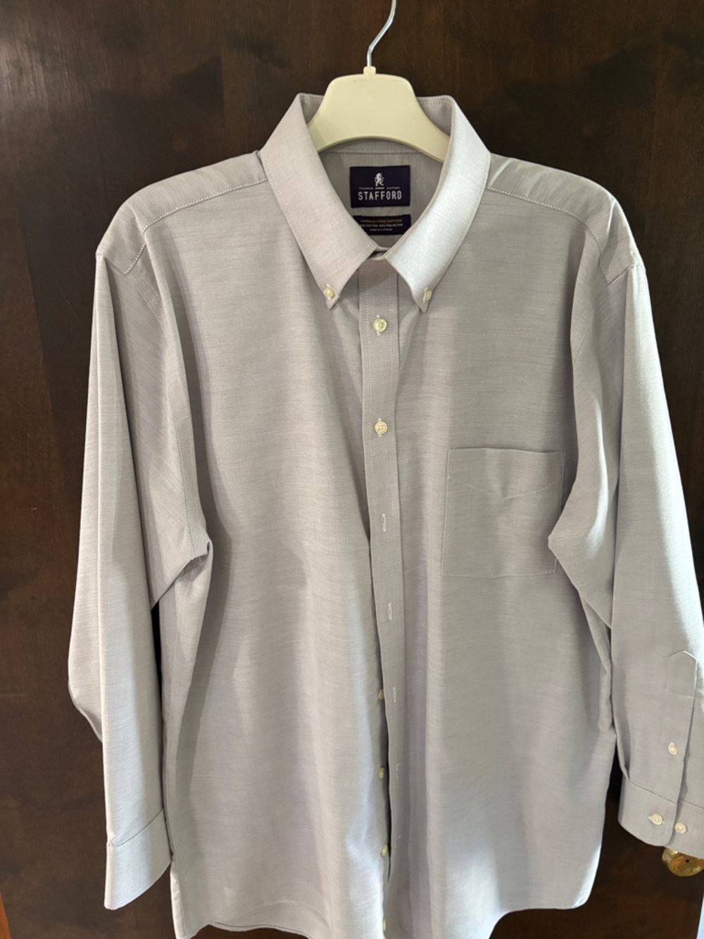 Stafford Men's Button-Down Dress Shirt - Light Gray. NWOT Regular Fit